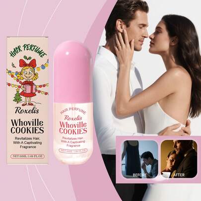 Bruma perfumada para el cabello con aroma a galletas navideñas Roxelis, fragancia ligera, natural, fresca y elegante, spray diario portátil para el cabello