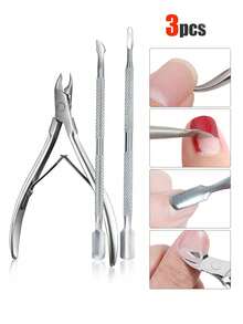8/6/5/4/3/2/1 Piece Stainless Steel Nail Clipper Nail Cutter Nail Care Tool Set, Nail Trimmer, Cuticle Remover, Pedicure Kit - Silver - View 14