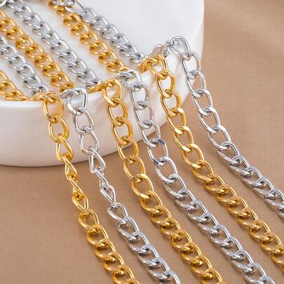 1m Multi-Size Metal Aluminum Chain, Suitable For DIY Jewelry Making, Strap, Wallet, Accessories