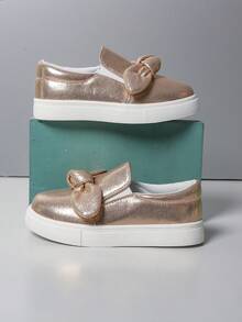 儿童时尚百搭蝴蝶亮片运动鞋，适合春秋季穿着 - 香檳色 - 查看 3