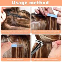 Tape In Hair Extension Tools Kit, Professional Flat Surface Stainless Steel Tape In Hair Extensions Sealing Clamp Plier, Hair Clips, Hair Extensions Styling Tools-Black - Black - View 5