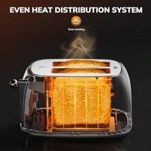 Keens tostador inteligente de visualización táctil de 2 rebanadas tostador retro de acero inoxidable con 6 niveles de dorado recalentar y descongelar para bagel tostado pan bandeja íble - Verde - Ver 2