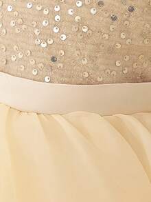Champagne Sequin Elegant Princess Dress, Suitable For Party Occasions, Baby Girl - Champagne - View 8