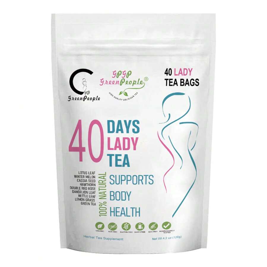 Natural 40 Days Herbal Tea - No Laxative & Caffeine, Metabolic Balance & Body Wellness Support