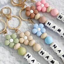 Personalized Handmade Floral Keychain Multi-Color Valentine's Day Gift Travel Essentials Kawaii Holiday Essential - Multicolor - View 7