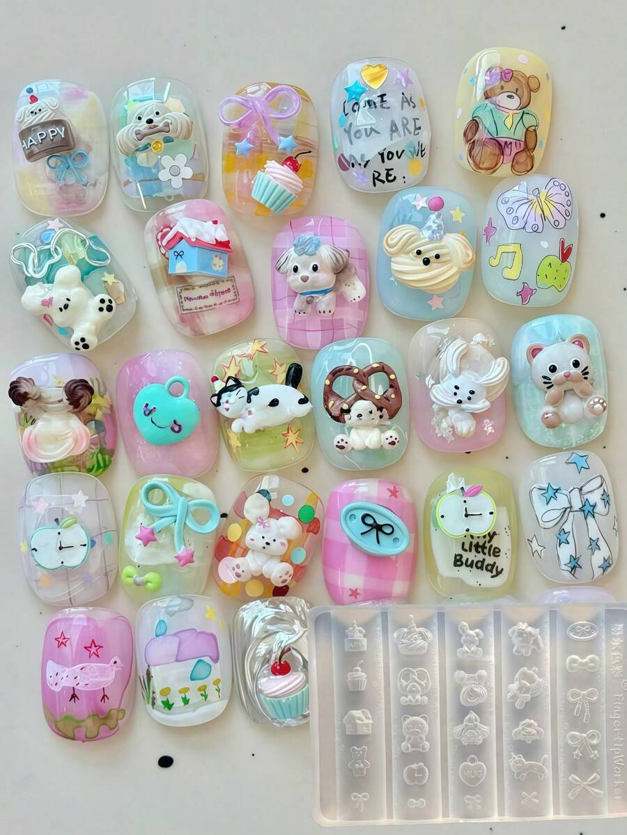 High Quality Handmade Nail Art Mold, Bowknot Design, New Pet Lover Series - Clear - View 1