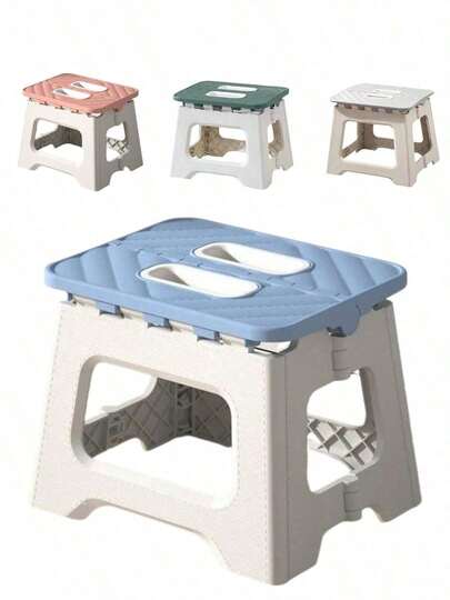 1 pieza aburete Plegable portátil con asa, Taburete de Plástico Antideslizante Reposapiés Compacto y Resistente Escalera Ligera Sillas Plegables Ideal para Baño Cocina Dormitorio Camping,portátil mini silla plegable al aire libre para adultos, silla de pesca portátil