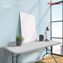 Mesa Plegable Para Jardín Y Exteriores Tipo Portafolio 1.20m Color Blanco - Blanco - Ver 9