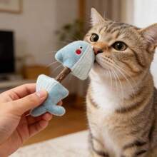 1个猫咪毛绒玩具，耐啃咬，清洁牙齿，清新口气，猫咪解闷神器，卡通柔软毛绒玩具，呵护牙齿，猫咪磨牙玩具 - 彩色 - 查看 7