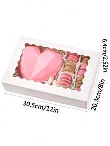 10pcs/1pc Bread Box With Window, Size 12 X 8 X 2.5 Inches, Large White Cookie Box, Self-Popping Candy Box, Suitable For Pies, Cakes, Muffins, Donuts And Pastries, For Party, Holiday, Wedding, Birthday And Other Occasions - White - View 5