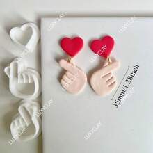 Heart Hands Polymer Clay Cutters, Finger Heart Shape Cutters, Valentine's Day Clay Cutters For Earring Making - Heart - View 7