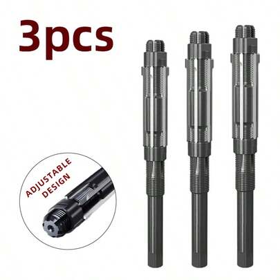 3PCS Adjustable Hand Reamer Hardened HSS Grip Reaming Metric Reaming Drill Bit For Metal
