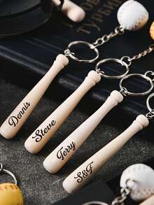 Llavero personalizado de béisbol con nombre personalizado, adecuado como regalo del Día del Padre, regalo del Día de San Valentín, mejor regalo para niños, regalo de Navidad - Multicolor - Ver 2