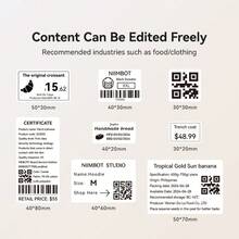 NIIMBOT 3 Rolls White Label Paper Compatible With NIIMBOT B1 B21 B3S Mini Bluetooth Thermal Printer, Waterproof And Oil-Resistant Label Paper - White - View 5