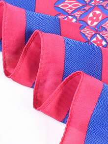 1pc Women's Geometric Print Bandana Scarf, Silk Headband, Neck Scarf, Suitable For Daily Use - Multicolor - View 5