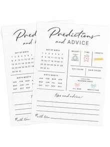 50pcs - New Parents Prediction & Advice Cards - Baby Shower Game, Bless New Moms & Dads, Reveal Baby's Gender, Modern Minimalist Design, 30 Cards Total - White - View 7