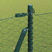 vidaXL 50 X 1,6 M (36 Mm Gitter) Grüne Zaunpfosten Aus Stahl Und PVC - A - View 5