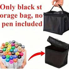 100pcs Marker Pen Set With Bag, Including Large Capacity Storage Box, Multi-Function Canvas Pen Holder, And Portable Folding Pen Bag, Perfect Holiday Gift For Storing 100 Colored Pens - 100-piece Bag - View 9