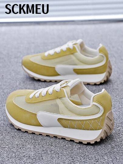 SCKMEU. 1 Pair 2026 Lightweight Soft Sole Versatile High-Aesthetic Casual Sneakers For Women, Breathable & Durable, Suitable For Petite Elegant Aesthetics