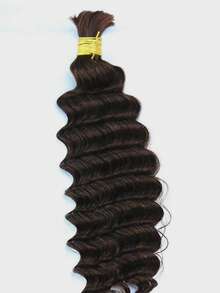 Braiding Hair Deep Wave Human Hair Bulk Deep Wave Human Braiding Hair 16 Inch Deep Wave Bulk Human Braiding Hair For Boho Braids Human Hair 45g Deep Wave Curly Human Hair - S2 - 查看 3