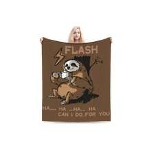 Cartoon Zootopias Flash Blanket Flannel Printed Multi-Function Warm Throw Blankets For Sofa Travel Plush Thin Quilt - trắng - Xem 1
