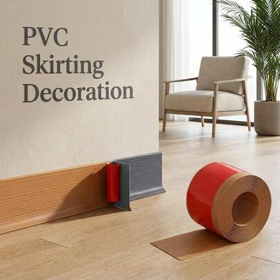 1 Rotolo 2m X 8cm Battiscopa Flessibile Autoadesivo, Battiscopa Flessibile Autoadesivo in PVC per Pavimenti, Facile da Installare Striscia Decorativa Fai-da-Te per Pareti, Adatto per Camera da Letto, Studio, Decorazione Pareti del Soggiorno