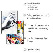 3pcs Set Modern Street Graffiti Style Colorful Abstract Wall Art Canvas Posters, High Definition Printing With Optional Frames, Suitable For Home, Office, Living Room, Bedroom, Kitchen Decor, Indoor & Outdoor Use In Spring & Winter, Printed Material, Corridor Decoration, Artwork, Ideal Gift For Friends - Multicolor - View 12