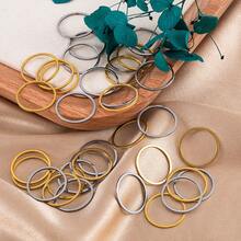20pcs Multi-Size Minimalist Fashion Seamless Stainless Steel Round Earring Pendants For DIY Necklace, Bracelet, Earring And Handmade Jewelry Accessories - Stainless Steel Ring - View 6