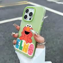Funda para teléfono con el personaje de Elmo, compatible con Samsung, Apple, VIVO, OPPO, , Transsion, ,  y Honor. Fabricada en TPU, ofrece protección a prueba de golpes y caídas. Un regalo ideal para familiares y amigos. - Verde - Ver 2