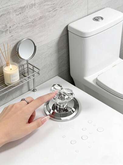 Botón de descarga del inodoro con forma de corazón - Repuesto universal, interruptor de presión portátil con protección para las uñas, diseño duradero a prueba de óxido y humedad, accesorio decorativo para el tanque del baño, fácil instalación