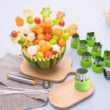 Stainless Steel Molds For Cutting Vegetables And Fruits (12 Pieces) - Green - View 3