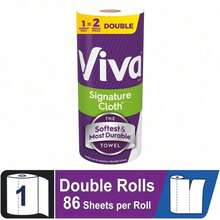 Viva Signature Cloth Paper Towels, 1 Double Rolls, 86 Sheets Per Roll – Super Soft And Durable, Cloth-Like Texture For Superior Absorbency, Ideal For Cleaning, Spills, And Everyday Use, Strong And Lint-Free, Perfect For Kitchens, Bathrooms, And All-Purpose Cleaning, Convenient Large Pack For Maximum Value - default - 查看 2