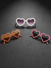 3副心形花瓣时尚眼镜，男女通用时尚眼镜 - 彩色 - 查看 9