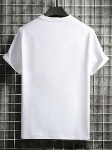 Men's Contrast "01" Number Graphic T-Shirt - White - View 2