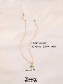 1pc Fashion Stainless Steel Necklace For Women Gold Plated Natural Stone Sun Charm Heart Chain Necklaces Party Best Friend Gifts - necklace - View 8