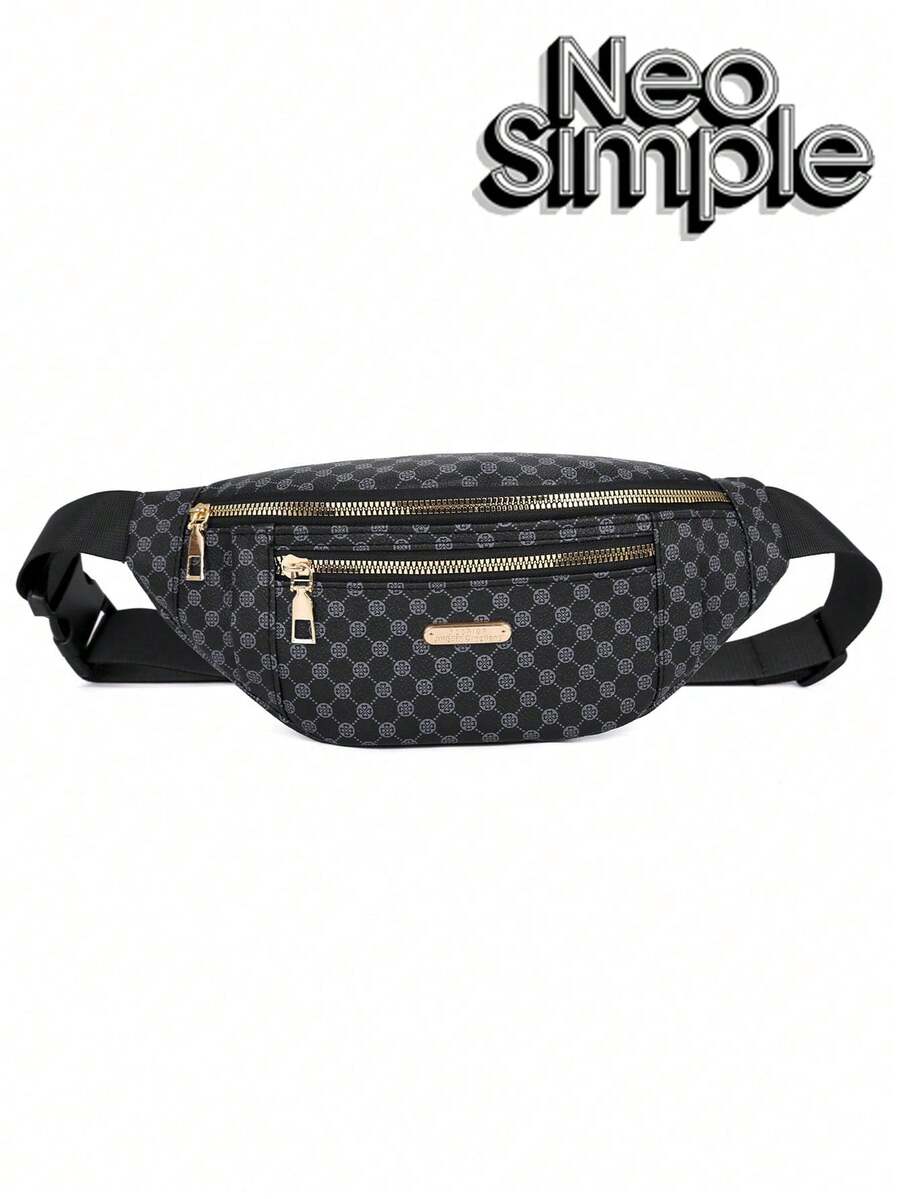 TIANDINGYU Men's Pu Leather Waist Bag With Clover Pattern Running Bag College Bag Summer Dad Old Money Freshman For Books Multi-Functional Dorm University Gifts For Men Fall Christmas Scream Men Bag Belt Bag Travel Bag Sling Bag For Men Vintage Funny Gifts Purse Holiday Thanksgiving Chest Bag For Men Side Bags For Men Satchel Bag Leather Bag Hobo Bag Hip Bag Pouch - Black - View 1