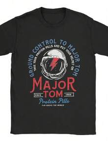 Funny Davids Bowied T-Shirts For Men Crewneck Pure Cotton T Shirt Short Sleeve Tee Shirt Plus Size Clothing - màu đen - Xem 1