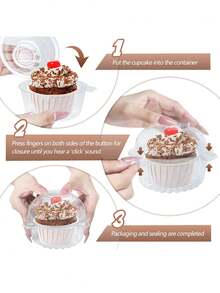 Hộp đựng bánh cupcake đơn bằng nhựa trong suốt hình vòm dùng một lần, 50 chiếc/30 chiếc/10 chiếc, hộp đựng bánh trái cây và món tráng miệng, lý tưởng cho các bữa tiệc hoặc đám cưới. - Nhiều màu - Xem 5
