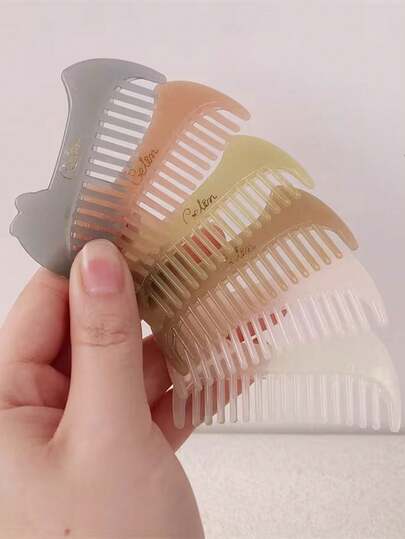 3 piezas Peine de cabello mini simple y portátil de plástico lindo para uso doméstico, peine para cabello tipo postre, peine alisador para cabello largo de mujer