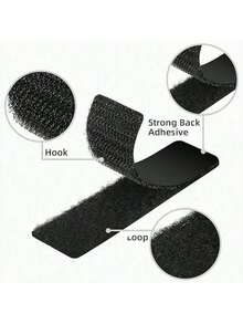 10/20/40/60pcs Self-Adhesive Hook And Loop Straps, Sticky Fastening Tape, Heavy Duty Fixing Strips For Home & Office, No Drilling Or Screws Needed - Black - View 5