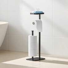 organizador de cocinaDORGKIRA Porta rrollos Papel de Baño de Pie Portarrollos de Papel higiénico de Acero Inoxidable con Base Antideslizante y Bandeja Ideal para Hogar Baño Cocina Estilo A - N - Ver 7