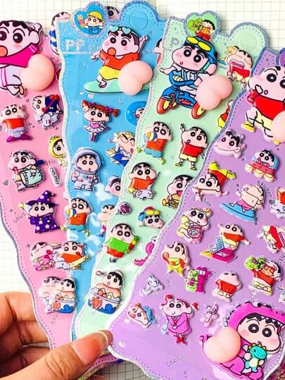 Cute Cartoon Soft Cute Squeeze Happy Stickers, Suitable For Children, Can Be Pasted On Phone Cases, Laptops, Luggage, Water Bottles, Skateboards, Notebooks And Guitars, Very Suitable For Daily Use
