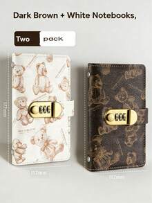 Cute Bear Pattern Password Lock Cash Notebook, 2026 Planner, Christmas Gift, Men's Office Supplies, Fast Shipping, 50 Pockets, Waterproof Durable Cover, Wider Spine, Fixed Inner Pages, Large Capacity Storage Notebook - Multicolor - View 19