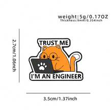TRUST ME T'M AN ENGINEER Enamel Brooch Pin Fashion Decorative Brooches Ornaments Lapel Bag Badges Jewelry Gifts Gifts For Mother, Father, Graduation, And Teacher - Multicolor - View 2