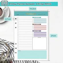 A5 Refill Paper Planner Inserts, 3 Pack 6 Holes Loose Leaf Refill Paper, 300 Pages Budget Planner Binder Inserts Journals Notebook For Memo, To Do List, Planners 8.3\ X 5.6\ - Gre1en - View 7