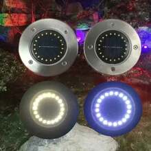 8颗LED太阳能不锈钢户外地埋灯，新款草坪小径灯，防水花园景观灯，适用于别墅 - 地插燈 - 查看 6