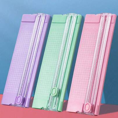 1/5 יחידות חותך נייר A4/A3, חותך נייר פלסטיק נייד, כלי חיתוך תמונות מיני, להב הזזה ידני לשולחן העבודה, חזרה לבית הספר, ציוד לבית הספר