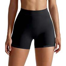 Women's Butt-Lifting Fitness Shorts – Stretchable Breathable V-Pleated Thigh-Slimming Sports & Cycling Shorts - màu đen - Xem 2