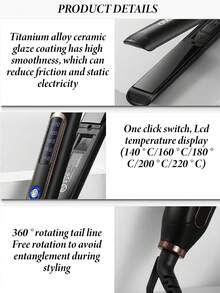 CRASTS 专业直发器，加热迅速，温度调节快捷，钛金硬质面板，家用及沙龙适用，护发礼品 - 日規A型插(100V) - 查看 9