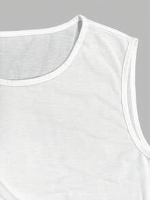 Women's Casual Sleeveless Fringe Trim Crew Neck Top, Suitable For Vacation & Music Festival - White - View 10